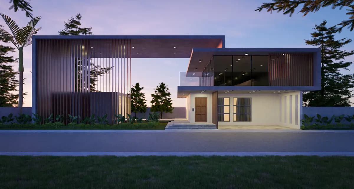 Casa de alto padrão com blindagem residencial e jardim
